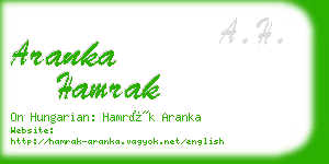 aranka hamrak business card